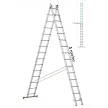 En Uzun Büyük 4x2m. Açılıp Kapanan A Tipi Sürgülü Kullanılabilen Ev Ofis İnşaat Yangın Merdiveni 2x15 Basamak 7,5 Metre