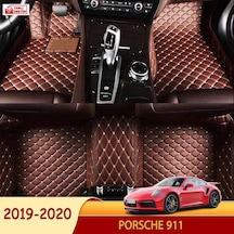 Porsche 911 2019-2020 5D Havuzlu Suni Deri Oto Paspas 539860806