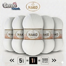 Süper İnci-208 Beyaz 5'li Paket - 100gr/250m - Bebek İpi - Anti Pilling Tüylenmez İp