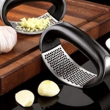Paslanmaz Çelik Sarımsak Ezici Presi Parçalayıcı Doğrama Aleti Garlic Press Rende Sağ/sol El Uyumlu Yeni Model Easyso2018 Açık Gri