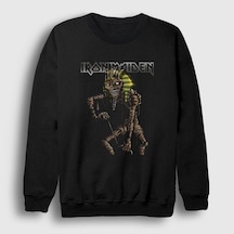 Presmono Unisex Mummy Iron Maiden Sweatshirt Siyah