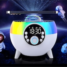 Se-2407 Siyah Rgb Işıklı Çalar Saatli Bluetooth Hoparlörlü Şarj Standı