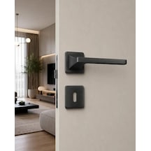 Sese Ilgın Modeli Kare Rozetli Oda Kapı Kolu Antrasit Renk 200-231r-01-54