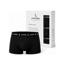 Erkek Likralı Pamuklu Nefes Alan Penye Boxer 3'lü Paket - Siyah