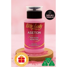 Pompalı Aseton Keratinli Ekstra Güçlü Oje Çıkarıcı Tırnak Uzamasına Yardımcı Besleyici Aseton 200 Ml