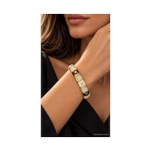 Kadın Gold Renk Taşlı Bileklik Kristal Taşlı X Figürlü Şık Takı Altın - 926984162 Altın