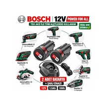 12v Power For All Çift Batarya 2 Adet 1.5 Ah Akü + Gal 1210 Cv Şarj Cihazı Yeşil Seri Uyumlu
