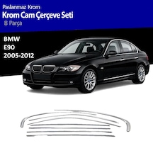 Bmw E90 Cam Çıtası Komple Set Çerçevesi Kromu Nikelajı 2005 - 2012
