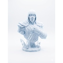 3d Baskı Sub-zero Büstü - Mortal Kombat Figürü Biblo - Boyanabilir Ham Beyaz