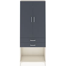 Arges Dolap 2 Raflı 2 Çekmeceli Tek Askılı 88x30x221 Aytaşı-antrasit Aytası