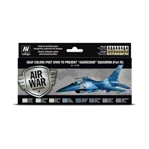 Vallejo 71618 8x18 Ml. Usaf Colors Post Wwıı To Present Aggressor Squadron Part Iıı, Model Air Serisi Model Boyası Seti Renkli