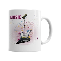 Estampa Branca Rock In Roll Kupa Bardak Porselen Karışık