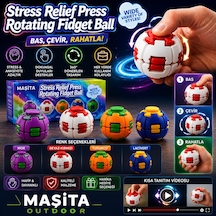Masita Stress Relief Press Rotating Fidget Ball / Bas Çevir Rahatla 360 Derece Dönen Stres Giderici Fidget Topu 1 Adet
