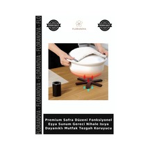 Premium Sofra Düzeni Fonksiyonel Eşya Sunum Gereci Nihale Isıya Dayanıklı Mutfak Tezgah Koruyucu Çok Renkli