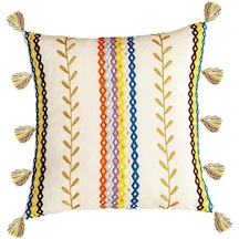 Suntek Püsküllü Pamuk Püskül Minder Örtüsü Yastık Ev 45x45cm B