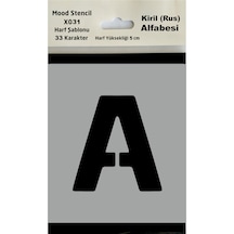 Stencil Harf Boyama Şablonu X031 -kiril Alfabesi Harf Yüksekliği 5 Cm