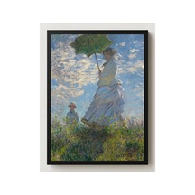 Monet Şemsiyeli Kadın, Madam Monet Ve Oğlu Çerçevesiz Poster 30x42 Cm A3 Tablo Empresyonist