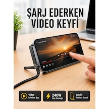 Katlanabilir Telefon Standlı 240w Type-c Hızlı Şarj Kablosu - Lisinya Standart