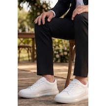 Indıva Erkek Beyaz Şeffaf Tabanlı Modern Sneaker - Günlük Ve Özel Gün Ayakkabısı