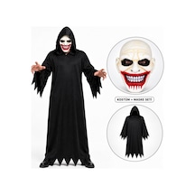 Kanlı Gülüş Maskeli Siyah Kapüşonlu Kostüm Seti 140 Cm Tgdrtgsp0a79yjnqbıd