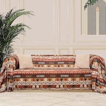 SoftMicro Etnik Desenli Boho Toprak Koltuk Örtüsü Kanepe Örtüsü 180 x 220 CM