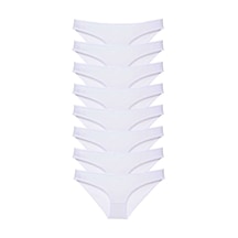 8 Adet Süper Eko Set Likralı Kadın Slip Külot Beyaz Beden: M Standart