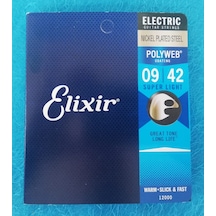 Elektro gitar teli Elixir SUPER LIGHT POLYWEB 09/42