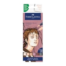Faber-castell Gofa Sketch Portre Markör Seti, 6 Lı, Çift Uçlu, 0.6 Mm Fineliner Uç, Kalıcı Mürekkep, Alkol Bazlı, Geri Dönüşümlü Gövde 103 Ivory