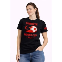 Hazego Türkiye World Cup 2026 Baskılı Tişört Futbol Temalı Forma T-shirt - Siyah Hazego Türkiye World Cup 2026 Baskılı Tişört Futbol Temalı Forma T-shirt - Siyah