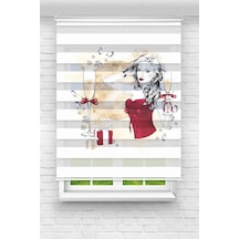 Perdecizade Enxboy Eğlence Kız1 Dijital Baskılı Zebra Perde-cocuk Odası-stor Perde Renkli