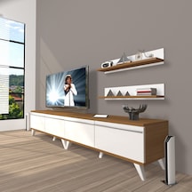 Decoraktiv Eko 200t Mdf Retro Tv Ünitesi Tv Sehpası Ceviz - Beyaz
