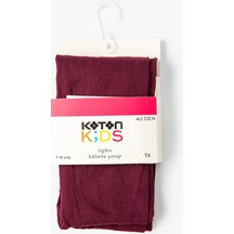 Koton Simli Külotlu Çorap 40 Den Bordo 4wkg80079aa 4WKG80079AA461 Bordo