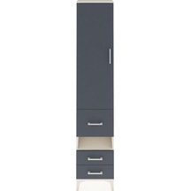 Arges Dolap 3 Raflı 3 Çekmeceli Tek Askılı 44x30x221 Aytaşı-antrasit Aytası