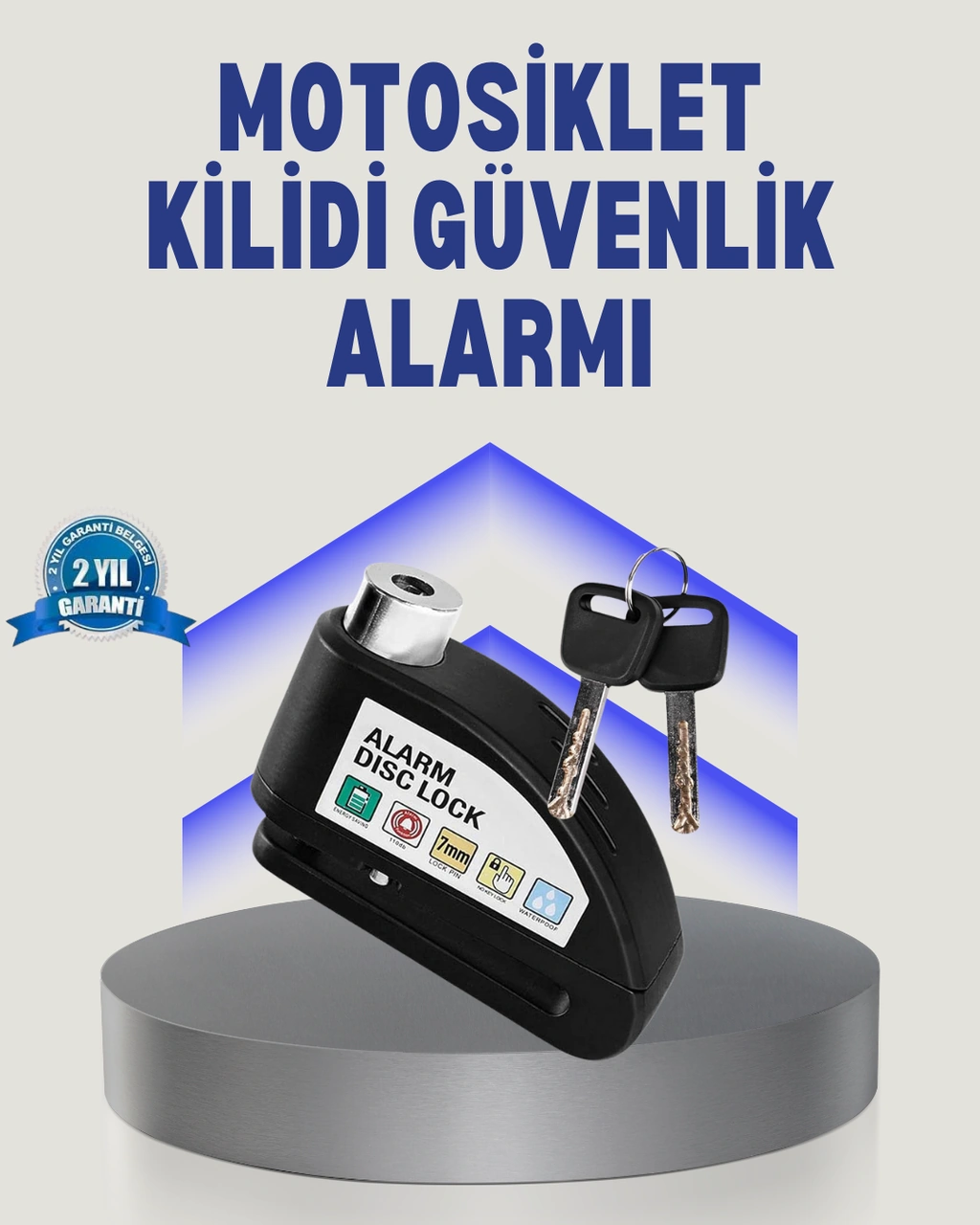 Disk Fren Kilidi Alarmlı Hırsızlık Motosiklet Scooter Bisiklet