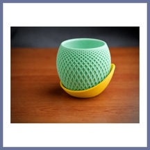 Bezos 3d Baskı Küre Saksı - Kafes Dokulu İki Parçalı Dekoratif Saksı - Mint-sarı Dlra Standart 26745121