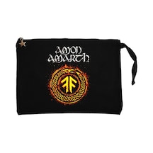 Amon Amarth Skull Siyah Clutch Astarlı Cüzdan / El Çantası Siyah