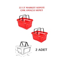 22 Litre 2 Adet Market Sepeti, Alışveriş Sepeti, Saplı Market Sep