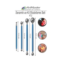 Top Uçlu Seramik Ve Kil Modelleme Seti 4 Lü 1 Paket Pasta Şekil Verme Ve Modelleme Şeker Hamuru Şekillendirme Pasta