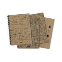 Tokaç A5 Kraft Kapak Spiralli Defter 100 Yp  Kareli