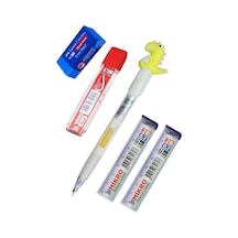 Işıklı Dinazor Uçlu Kalem Seti Sarı 0.7 Mm 1 Paket Dinazor Başlıklı Versatil Kalem Süslü Silikonlu Hediyelik Kalem Sarı
