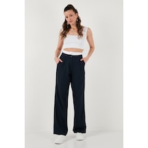 Lela Relaxed Fit Yüksek Bel Bol Paça Bayan Pantolon 673P1012 Lacivert