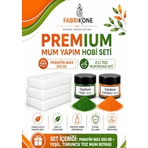 Premium Mum Yapım Hobi Seti - Parafin Wax 250 Gr - 2'li Toz Mum Boyası Seti - Yeşil, Turuncu Bkfabpw2502yt Karışık