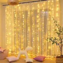 3x2 Metre Fişli 216 Led Saçak Işık Zinciri Dekoratif Yılbaşı Aydınlatması, Ev, Salon, Balkon Ve Perde Süslemeleri İçin Sıcak Işık Zinciri, Parti Ve Doğum Günleri İçin Özel Dekor