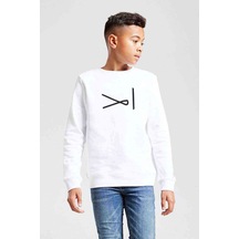 Türk Boyları Pecenek Baskılı Unisex Çocuk Beyaz Sweatshirt Beyaz