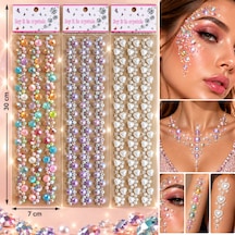 Şerit Büyük Yapışkanlı Yüz Taşı Face Gems Taşlı Yüz Ve Vücut Süsü
