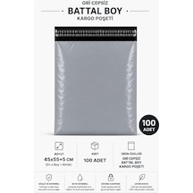 Gri Cepsiz Battal Boy Kargo Poşeti 45x55+5 Cm 100 Adet