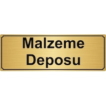 Altın Renk Metal Malzeme Deposu Yönlendirme Levhası 10cmx20cm