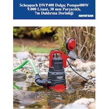 Dwp400 Kombine Dalgıç Pompa 400w 9.000 L/saat, 30 Mm Parçacıklı, 7m Daldırma Derinliği