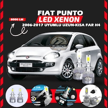 Fiat Punto 2006-2017 Uzun - Kısa Far Uyumlu Şimşek Etkili Led Xenon Performance Series H4