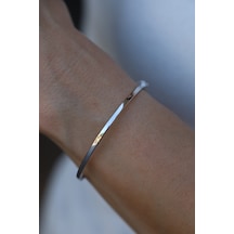 14 Ayar Altın Arpaş Düz Sade Beyaz Kelepçe Klpb15839 Beyaz Altın